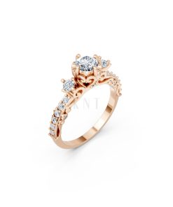 NHẪN ĐÍNH HÔN SEOUL R425 màu vàng hồng Rose Gold họa tiết ấn tượng, cá tính