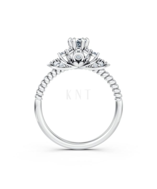 NHẪN ĐÍNH HÔN SEOUL R426 màu vàng trắng White Gold vàng sáng, đường nét sắc sảo, tinh tế