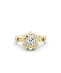 NHẪN ĐÍNH HÔN SEOUL R429 màu Vàng Gold thiết kế tinh xảo, độc đáo