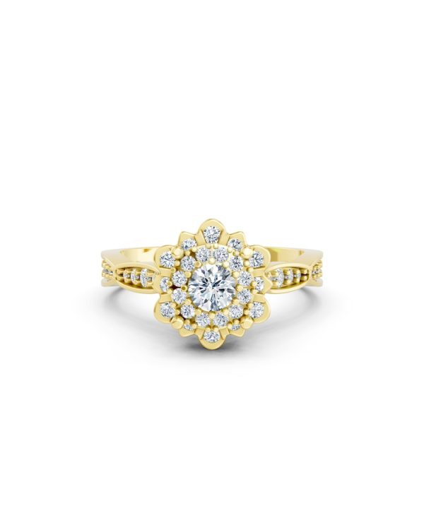 NHẪN ĐÍNH HÔN SEOUL R429 màu Vàng Gold thiết kế tinh xảo, độc đáo