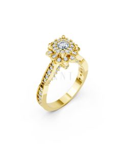 NHẪN ĐÍNH HÔN SEOUL R429 màu Vàng Gold thiết kế tinh tế, sang trọng