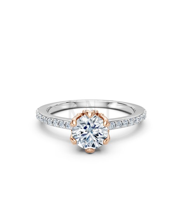 Nhẫn đính hôn R433 thiết kế phối màu độc đáo