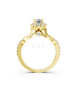 NHẪN ĐÍNH HÔN SEOUL R440 màu Vàng Gold vàng 10K/14K/18K/607 cao cấp, thanh lịch