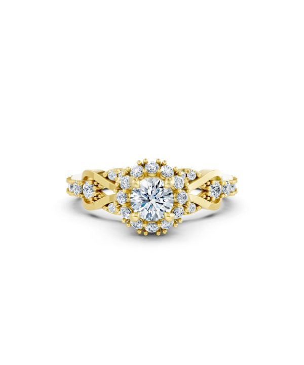 NHẪN ĐÍNH HÔN SEOUL R440 màu Vàng Gold thiết kế tinh xảo, độc đáo