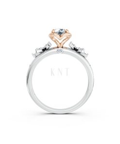 NHẪN ĐÍNH HÔN SEOUL R441 phối màu Dual Color vàng đẹp, họa tiết hình học, độc đáo