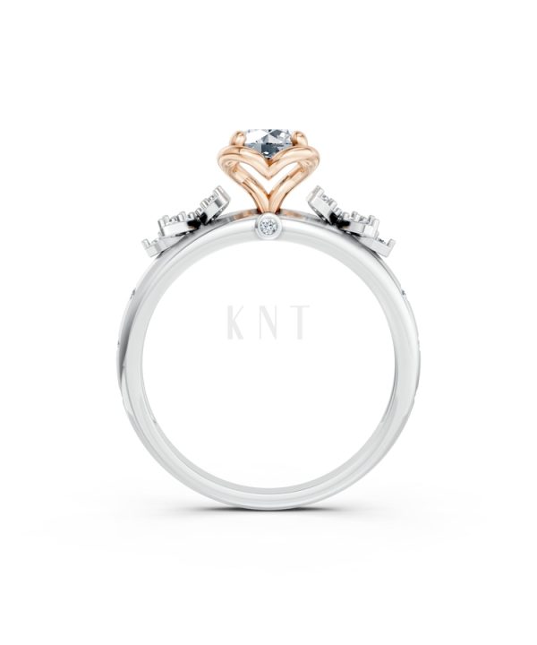 NHẪN ĐÍNH HÔN SEOUL R441 phối màu Dual Color vàng đẹp, họa tiết hình học, độc đáo