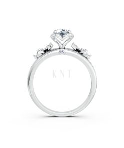 NHẪN ĐÍNH HÔN SEOUL R441 màu vàng trắng White Gold kiểu dáng cá tính, hiện đại