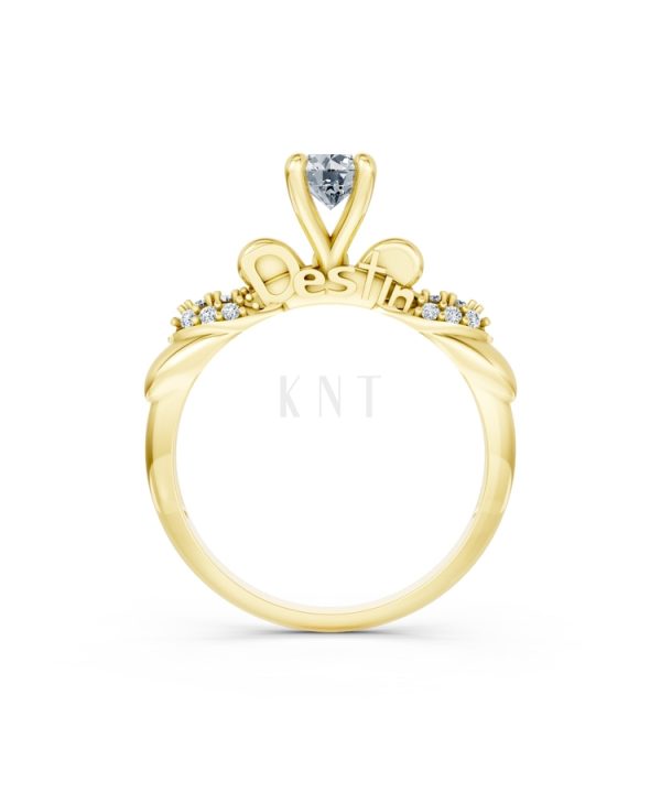 NHẪN ĐÍNH HÔN SEOUL R444 màu Vàng Gold vàng 10K/14K/18K/607 cao cấp, thanh lịch