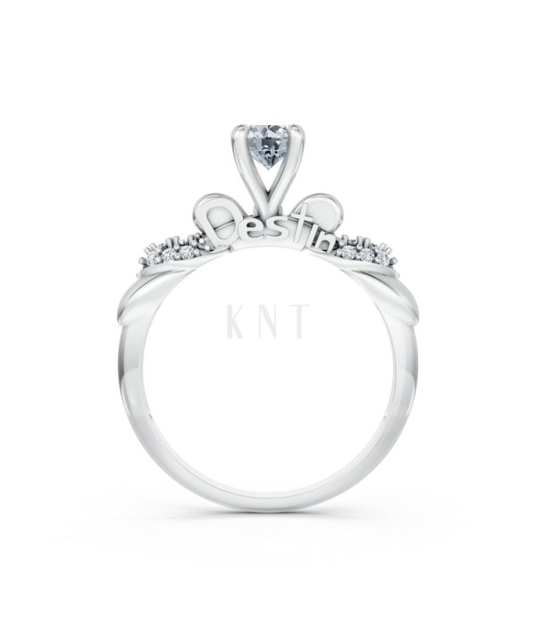 NHẪN ĐÍNH HÔN SEOUL R444 màu vàng trắng White Gold vàng sáng, đường nét sắc sảo, tinh tế