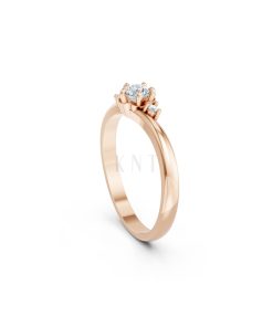 NHẪN ĐÍNH HÔN R447 màu vàng hồng Rose Gold phong cách trẻ trung, nổi bật