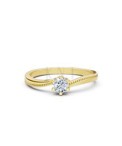 Nhẫn đính hôn R448 bản nhẫn mảnh viền bi uốn lượn mềm mại