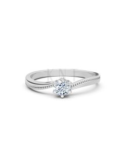 Nhẫn đính hôn R448 màu vàng trắng thanh lịch