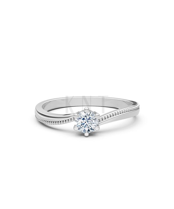 Nhẫn đính hôn R448 màu vàng trắng thanh lịch