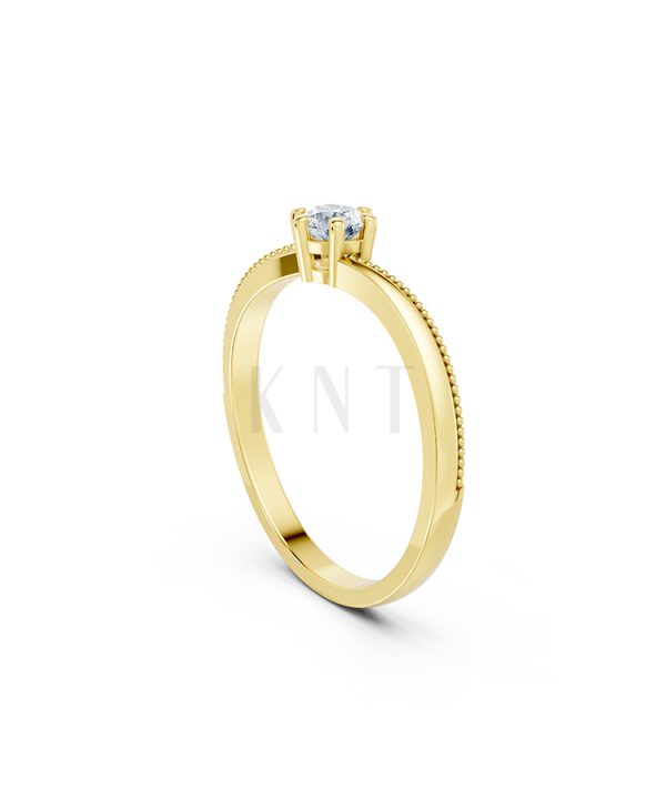 Nhẫn đính hôn R448 đính đá chủ nhỏ tinh tế