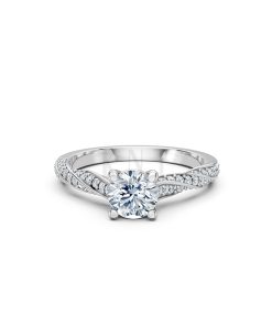 Nhẫn đính hôn R449 màu vàng trắng thanh lịch