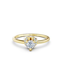 Nhẫn đính hôn R453 bản nhẫn mảnh, đá chủ hình tim mềm mại