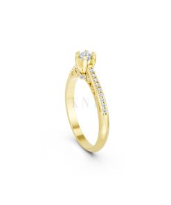 NHẪN ĐÍNH HÔN R454 màu Vàng Gold thiết kế phá cách, sang trọng