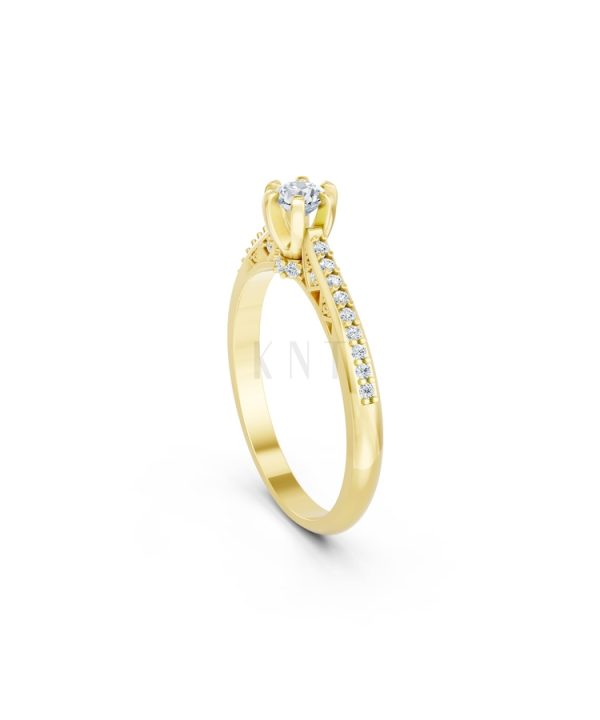 NHẪN ĐÍNH HÔN R454 màu Vàng Gold thiết kế phá cách, sang trọng