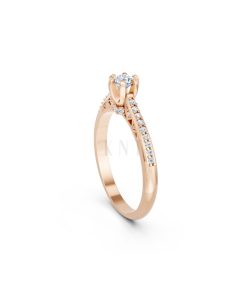 NHẪN ĐÍNH HÔN R454 màu vàng hồng Rose Gold phong cách trẻ trung, nổi bật