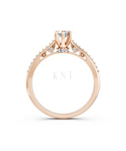 NHẪN ĐÍNH HÔN R454 màu vàng hồng Rose Gold vàng đẹp, họa tiết hình học, độc đáo