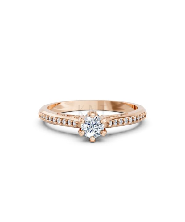 NHẪN ĐÍNH HÔN R454 màu vàng hồng Rose Gold thiết kế đối xứng, phong cách, ấn tượng