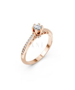 NHẪN ĐÍNH HÔN R454 màu vàng hồng Rose Gold họa tiết ấn tượng, cá tính