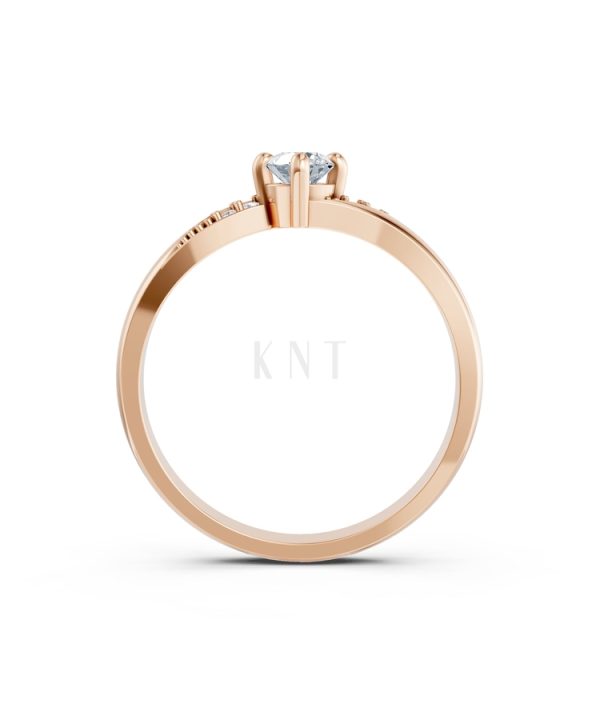 NHẪN ĐÍNH HÔN R459 màu vàng hồng Rose Gold thiết kế đối xứng, phong cách, ấn tượng