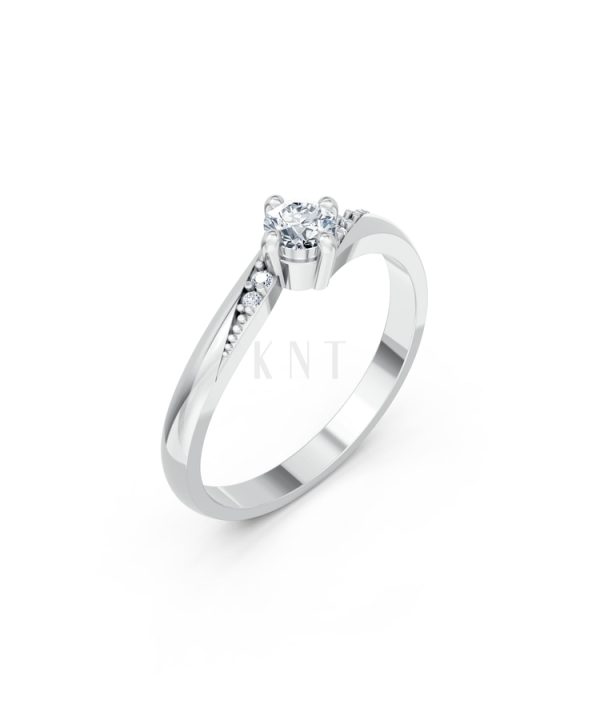 NHẪN ĐÍNH HÔN R459 màu vàng trắng White Gold kiểu dáng hiện đại, nổi bật