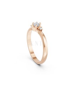 NHẪN ĐÍNH HÔN R460 màu vàng hồng Rose Gold phong cách trẻ trung, nổi bật