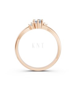 NHẪN ĐÍNH HÔN R460 màu vàng hồng Rose Gold vàng đẹp, họa tiết hình học, độc đáo