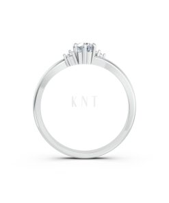 NHẪN ĐÍNH HÔN R460 màu vàng trắng White Gold kiểu dáng cá tính, hiện đại