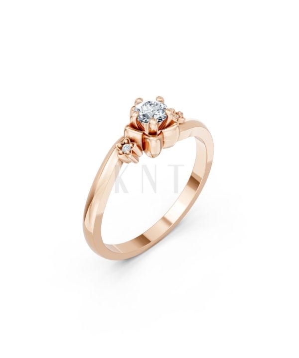 NHẪN ĐÍNH HÔN R462 màu vàng hồng Rose Gold họa tiết ấn tượng, cá tính