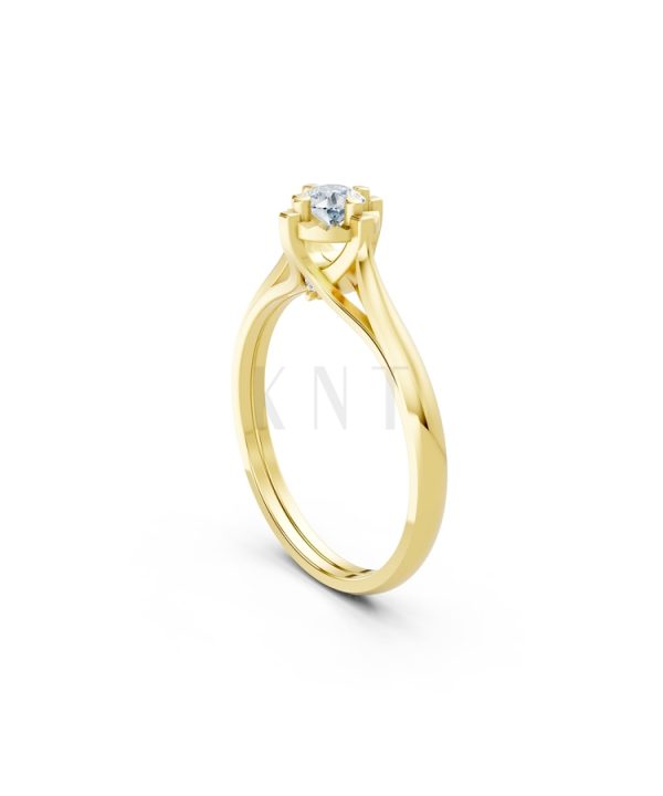 Nhẫn đính hôn R470 màu Vàng Gold thiết kế phá cách, sang trọng