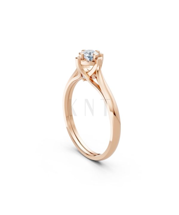 Nhẫn đính hôn R470 màu vàng hồng Rose Gold phong cách trẻ trung, nổi bật