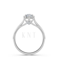 Nhẫn đính hôn R470 màu vàng trắng White Gold vàng sáng, đường nét sắc sảo, tinh tế