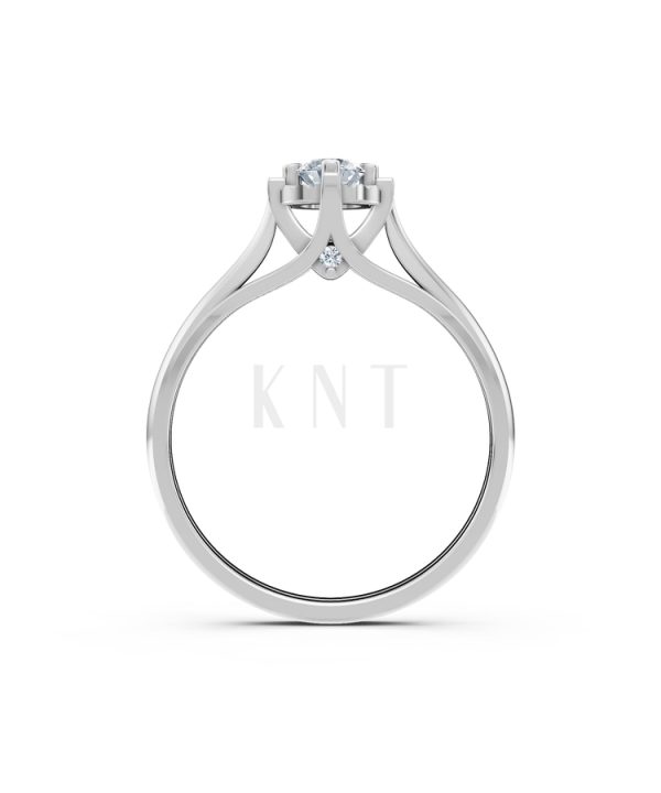 Nhẫn đính hôn R470 màu vàng trắng White Gold vàng sáng, đường nét sắc sảo, tinh tế