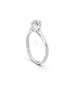 Nhẫn đính hôn R470 màu vàng trắng White Gold vàng sáng bóng, thiết kế trẻ trung