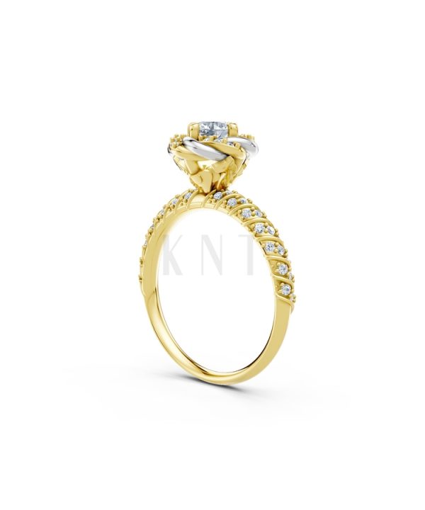 Nhẫn đính hôn R472 phối màu Dual Color phong cách trẻ trung, nổi bật