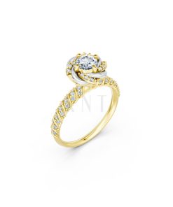 Nhẫn đính hôn R472 phối màu Dual Color họa tiết ấn tượng, cá tính