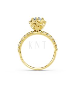 Nhẫn đính hôn R472 màu Vàng Gold vàng 10K/14K/18K/607 cao cấp, thanh lịch