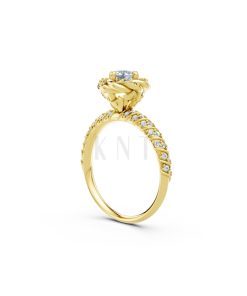 Nhẫn đính hôn R472 màu Vàng Gold thiết kế phá cách, sang trọng