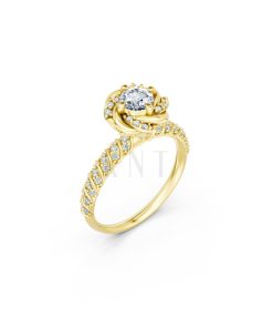 Nhẫn đính hôn R472 màu Vàng Gold thiết kế tinh tế, sang trọng