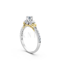 Nhẫn đính hôn R473 phối màu Dual Color phong cách trẻ trung, nổi bật