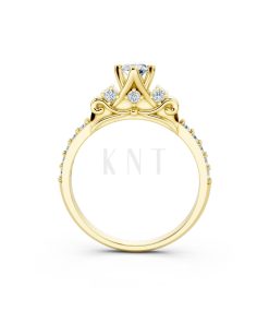 Nhẫn đính hôn R473 màu Vàng Gold thiết kế phá cách, sang trọng