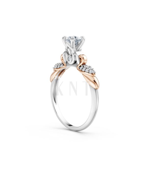 Nhẫn đính hôn R474 phối màu Dual Color phong cách trẻ trung, nổi bật