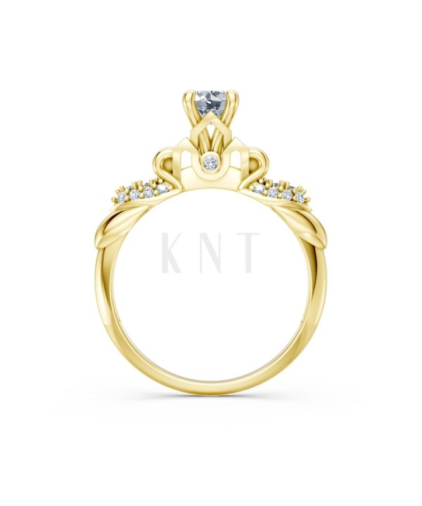 Nhẫn đính hôn R474 màu Vàng Gold vàng 10K/14K/18K/607 cao cấp, thanh lịch