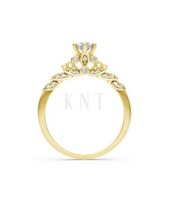 Nhẫn đính hôn R475 màu Vàng Gold vàng 10K/14K/18K/607 cao cấp, thanh lịch