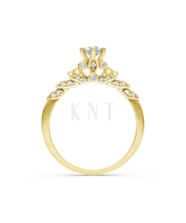 Nhẫn đính hôn R475 màu Vàng Gold vàng 10K/14K/18K/607 cao cấp, thanh lịch