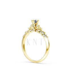 Nhẫn đính hôn R475 màu Vàng Gold thiết kế phá cách, sang trọng