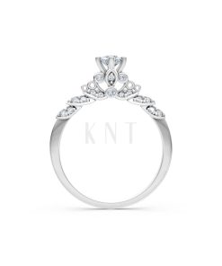Nhẫn đính hôn R475 màu vàng trắng White Gold kiểu dáng cá tính, hiện đại
